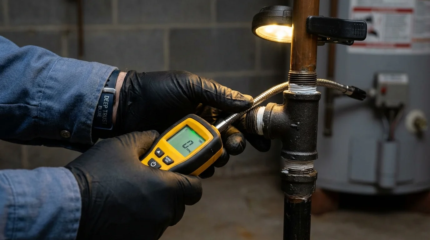 Gas leak detection with electronic sniffer by Johns Plumbing LLC in Berlin
